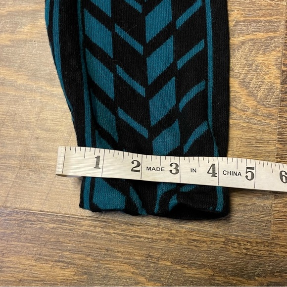 Michael Simon Snap Button Sweater Cardigan Jacket Women Large Teal Black Stretch - Picture 9 of 11